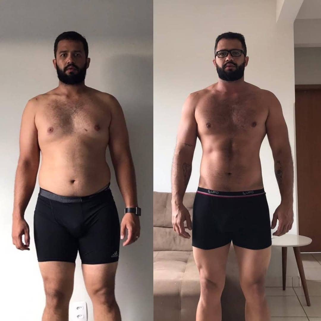 Transformação antes e depois