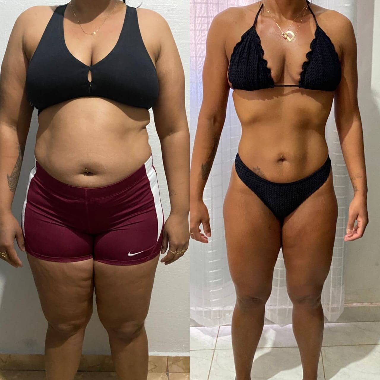 Transformação antes e depois